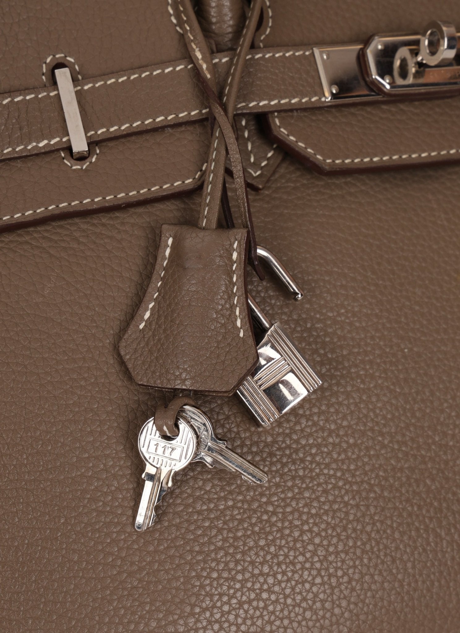 Hermès 2008 Etoupe Clemence Retourne Birkin 35 - FashioNica