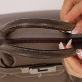 Hermès 2008 Etoupe Clemence Retourne Birkin 35 - FashioNica