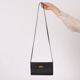 Hermès 2020 Noir Epsom Kelly To Go Wallet with Strap GHW - FashioNica