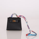 Hermès 2022 Noir Tadelakt Micro Kelly Twilly - FashioNica