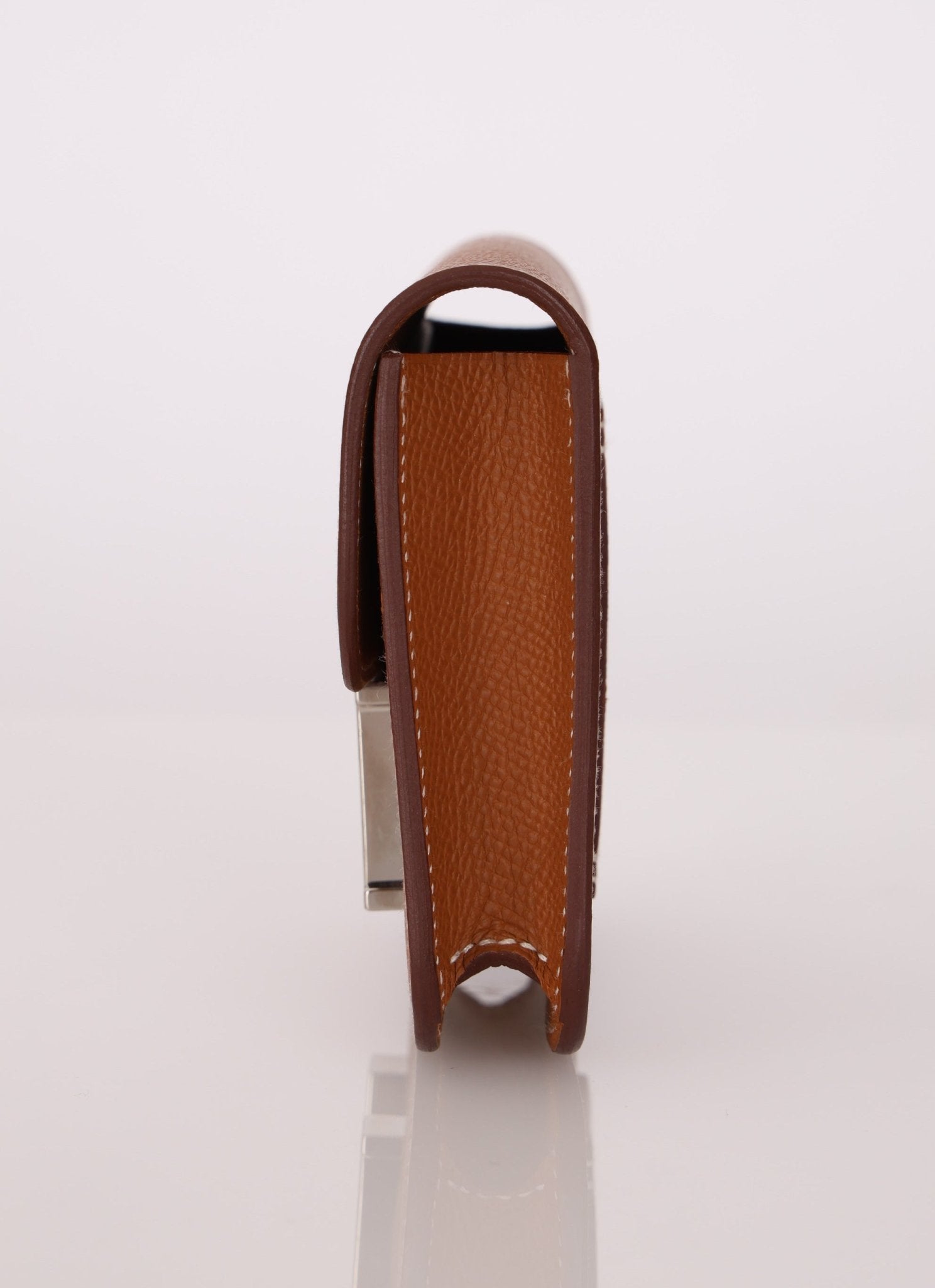 Hermès Gold Epsom Constance Slim Wallet w/ Custom Strap PHW - FashioNica