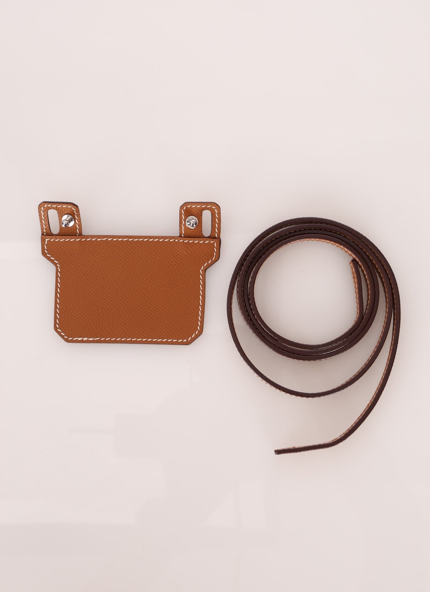 Hermès Gold Epsom Constance Slim Wallet w/ Custom Strap PHW - FashioNica