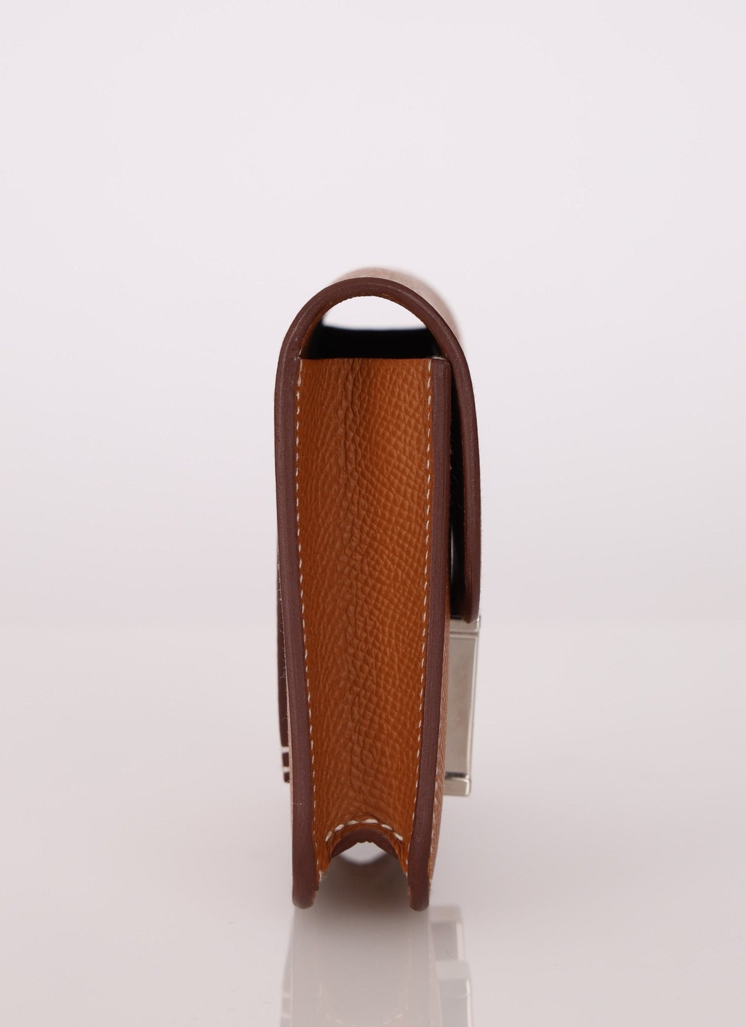 Hermès Gold Epsom Constance Slim Wallet w/ Custom Strap PHW - FashioNica