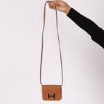 Hermès Gold Epsom Constance Slim Wallet w/ Custom Strap PHW - FashioNica