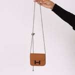 Hermès Gold Epsom Constance Slim Wallet w/ Custom Strap PHW - FashioNica