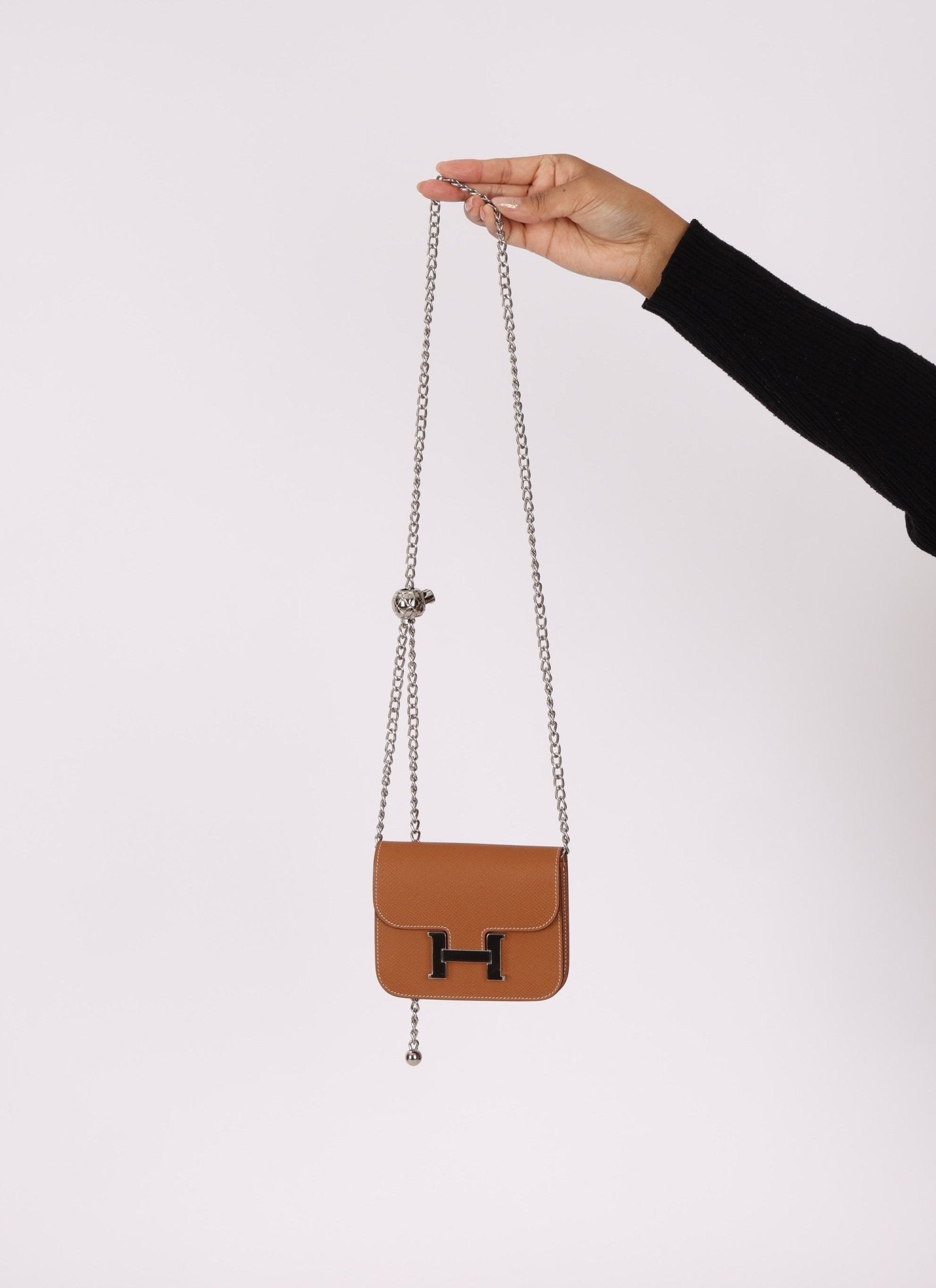 Hermès Gold Epsom Constance Slim Wallet w/ Custom Strap PHW - FashioNica