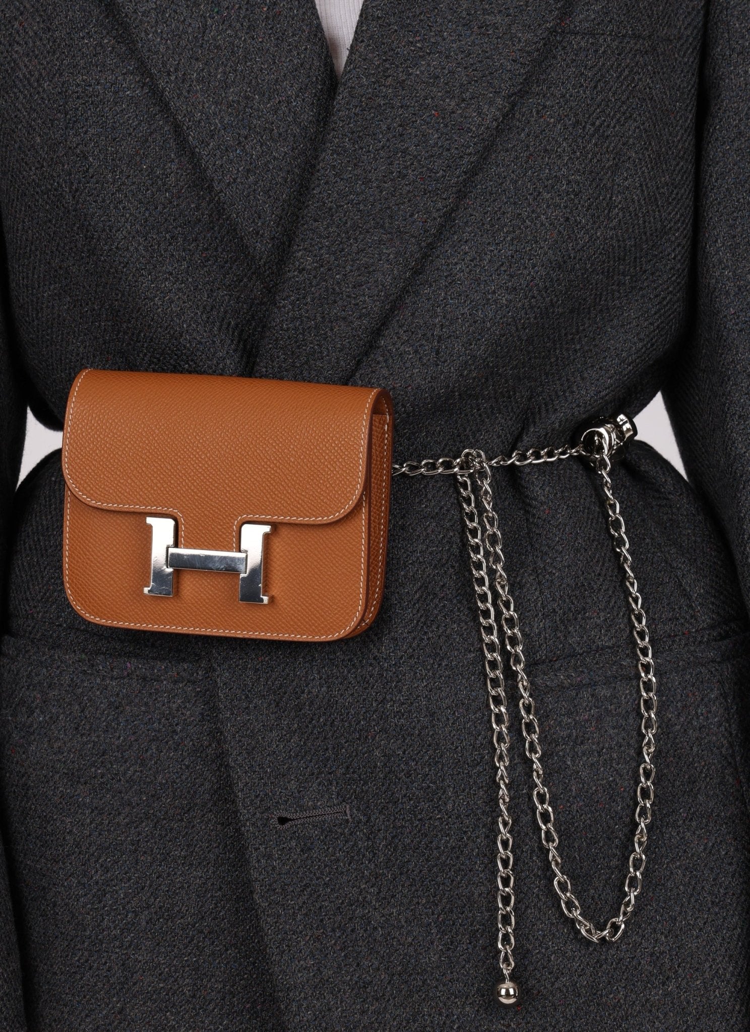 Hermès Gold Epsom Constance Slim Wallet w/ Custom Strap PHW - FashioNica