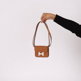 Hermès Gold Epsom Constance Slim Wallet w/ Custom Strap PHW - FashioNica