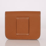 Hermès Gold Epsom Constance Slim Wallet w/ Custom Strap PHW - FashioNica