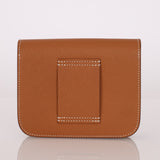 Hermès Gold Epsom Constance Slim Wallet w/ Custom Strap PHW - FashioNica
