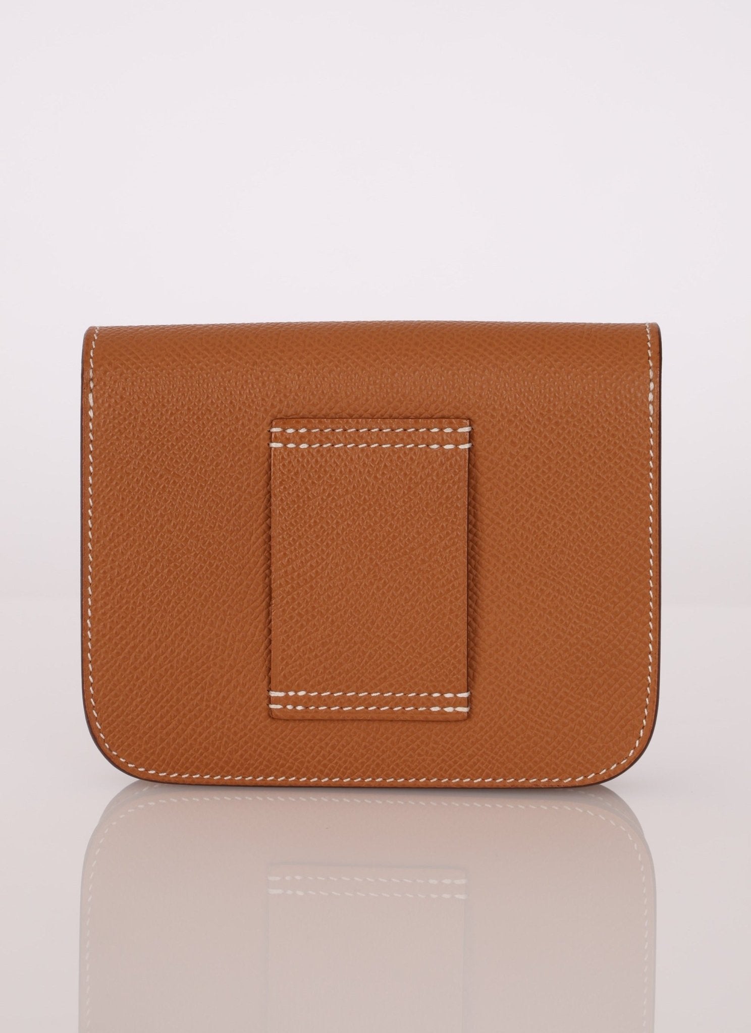 Hermès Gold Epsom Constance Slim Wallet w/ Custom Strap PHW - FashioNica