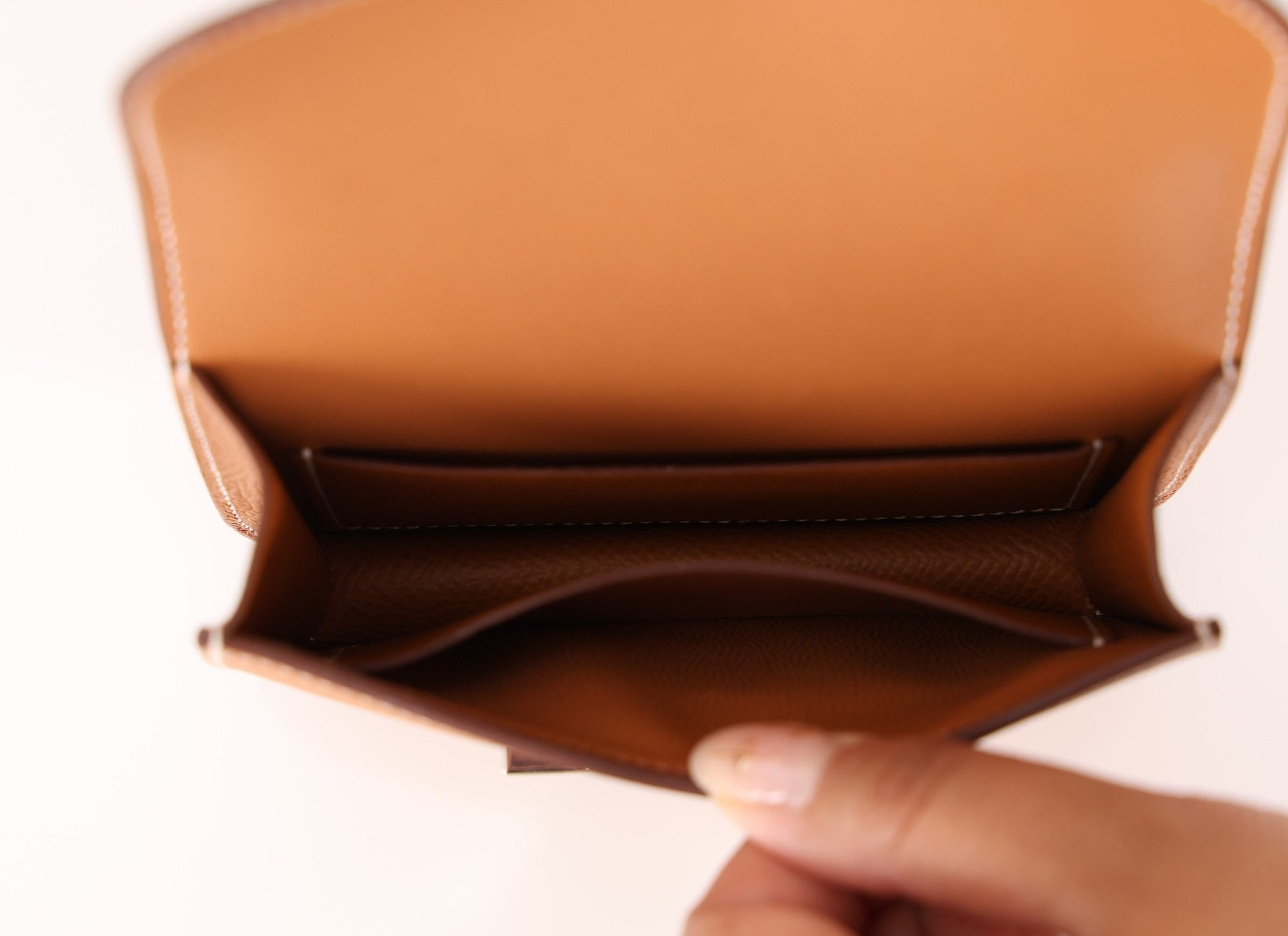 Hermès Gold Epsom Constance Slim Wallet w/ Custom Strap PHW - FashioNica