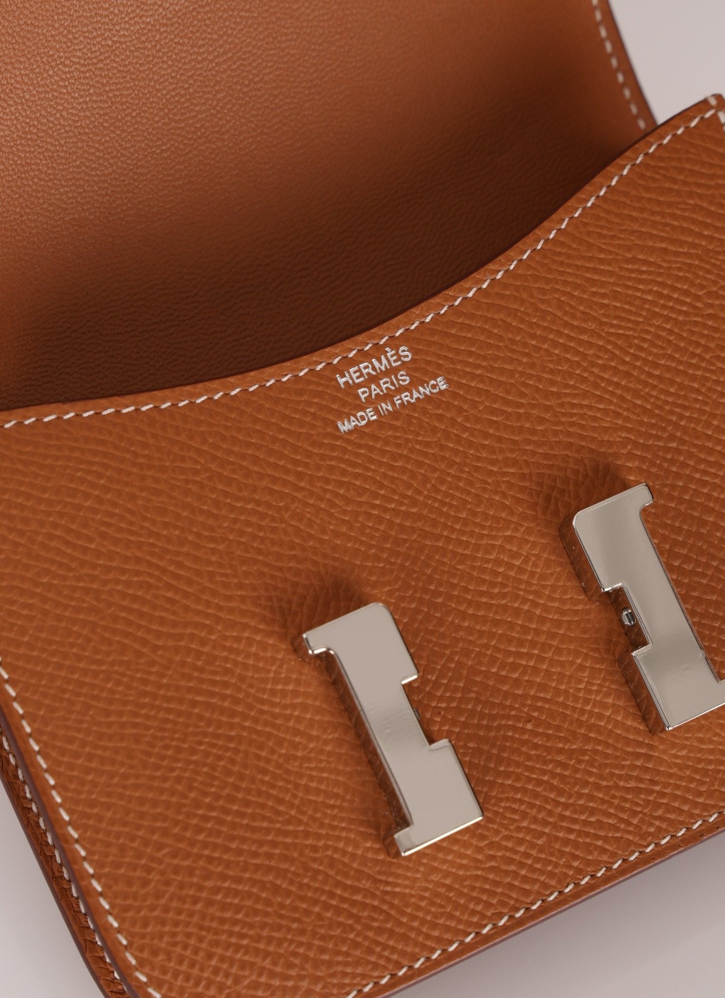 Hermès Gold Epsom Constance Slim Wallet w/ Custom Strap PHW - FashioNica