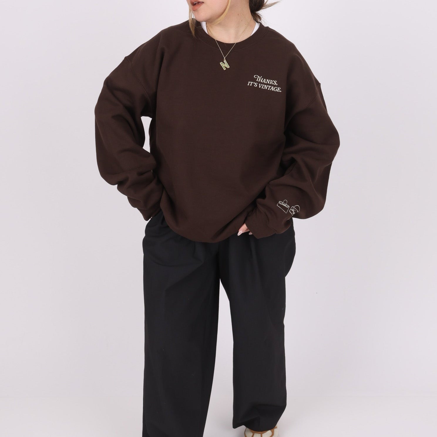 LARGE FashioNica Collector's Crewneck - Espresso - FashioNica