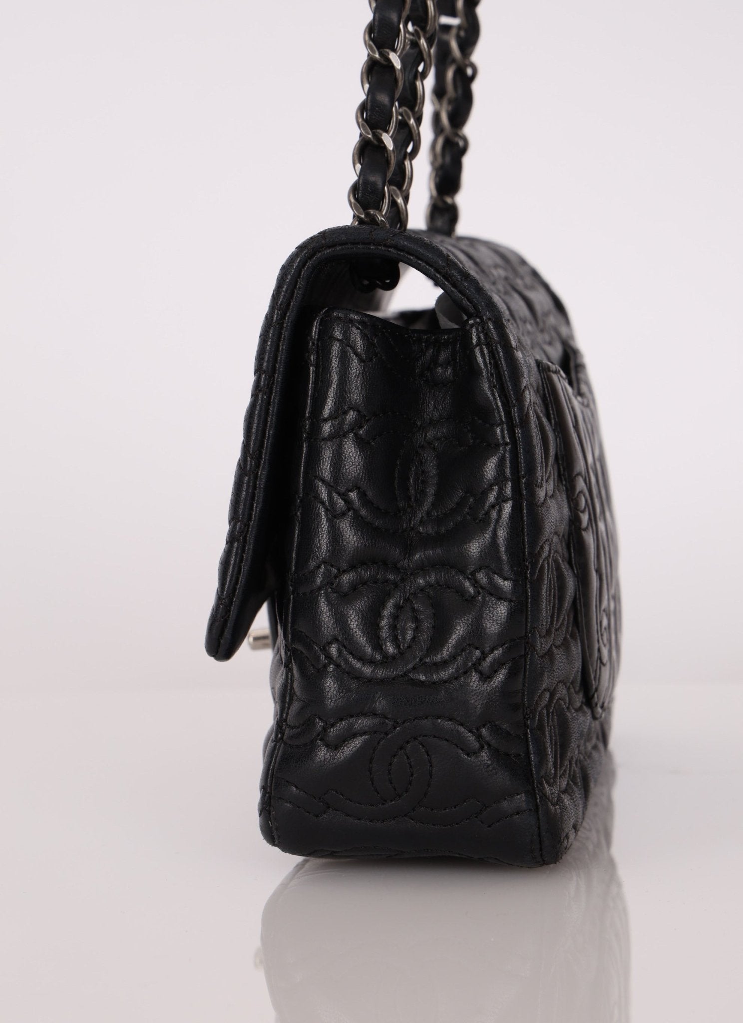 Limited Edition Chanel 2014 Calfskin CC Stitched Medium Single Flap - FashioNica