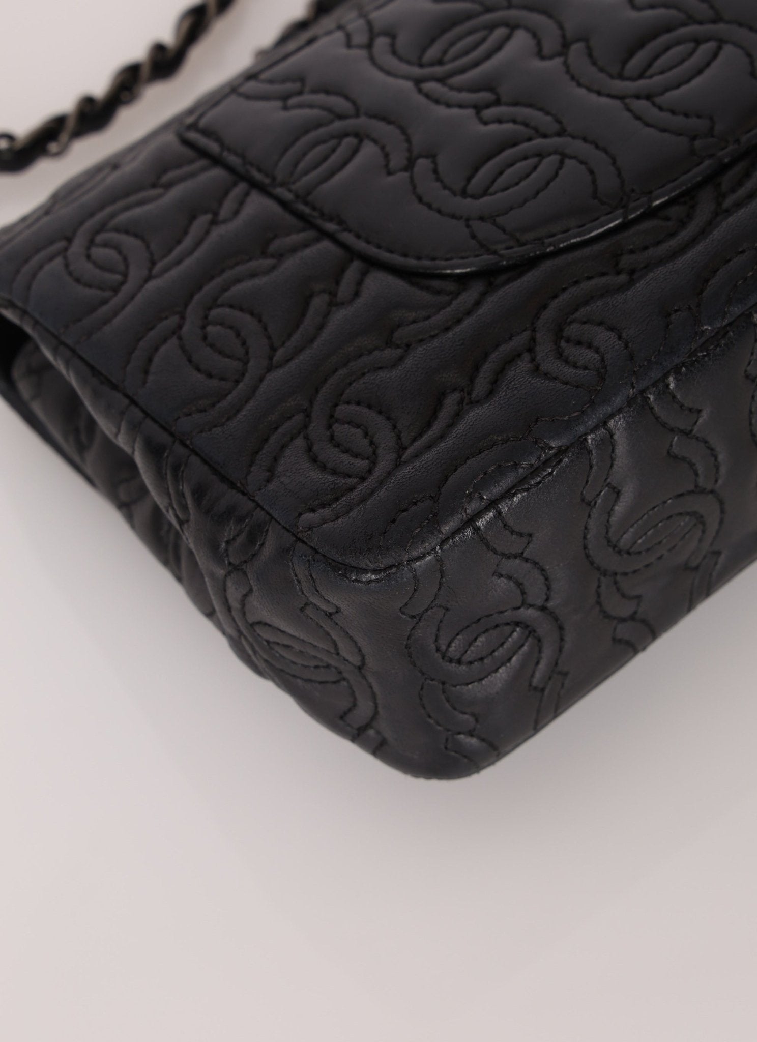 Limited Edition Chanel 2014 Calfskin CC Stitched Medium Single Flap - FashioNica