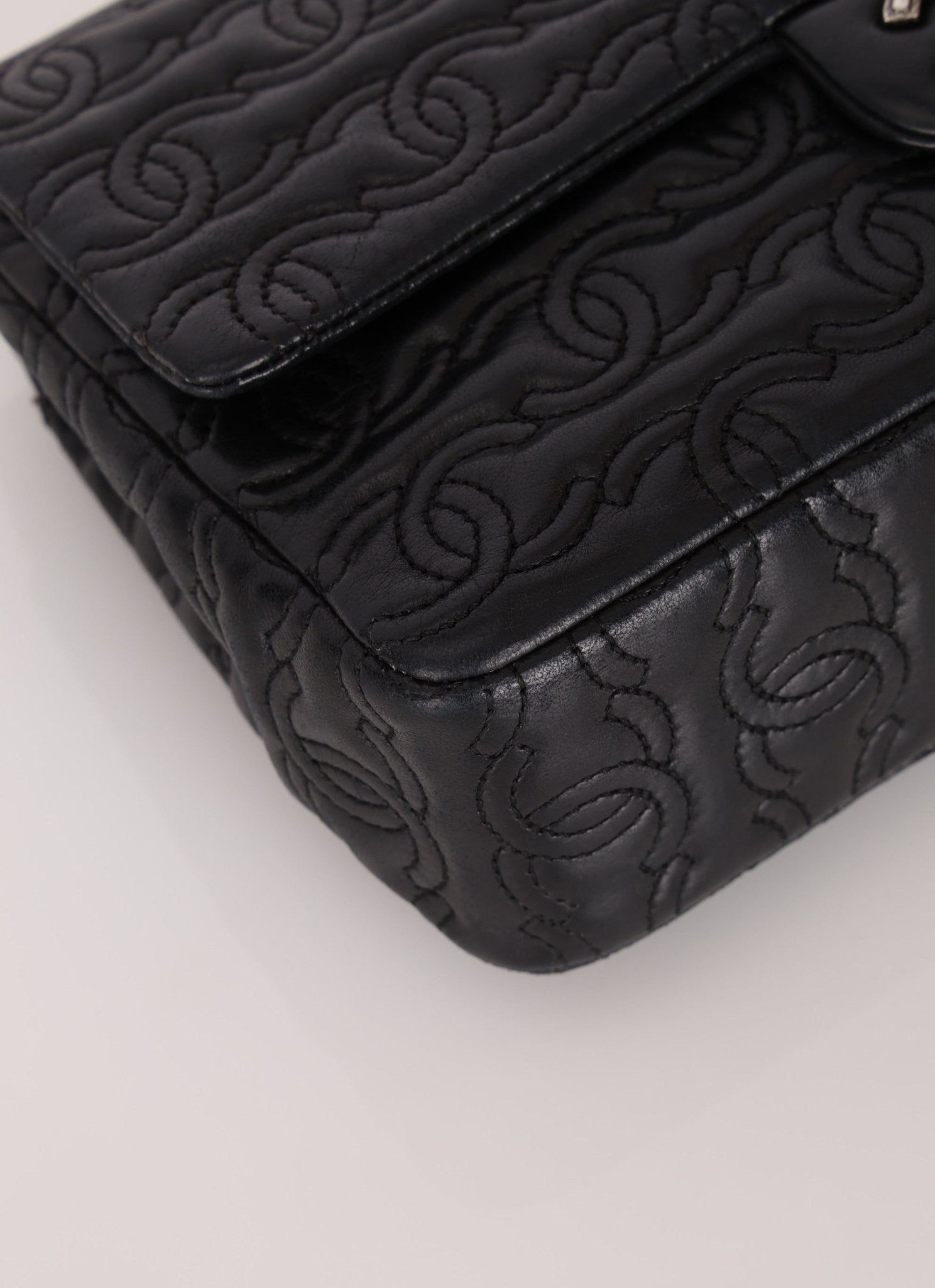 Limited Edition Chanel 2014 Calfskin CC Stitched Medium Single Flap - FashioNica