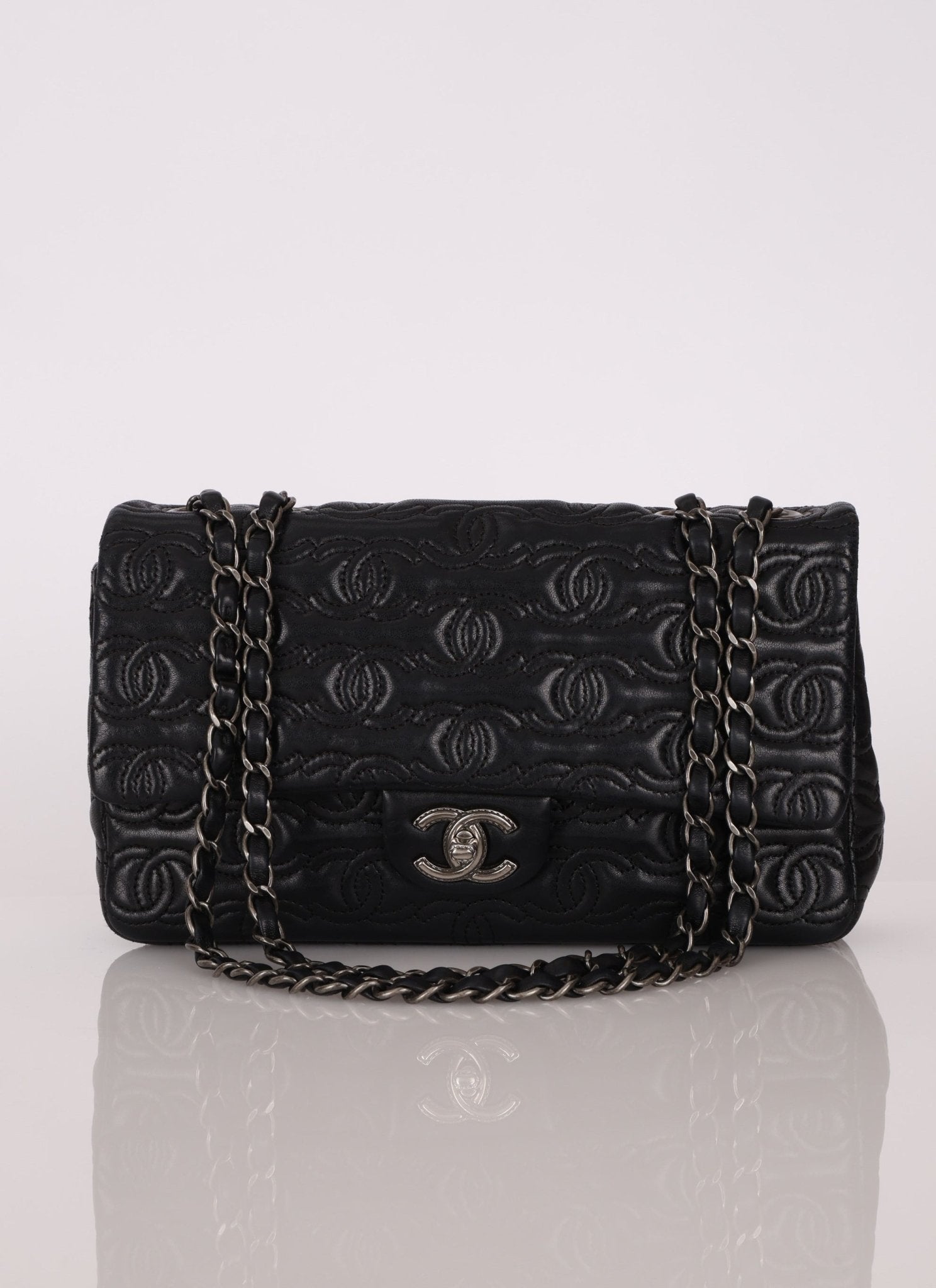 Limited Edition Chanel 2014 Calfskin CC Stitched Medium Single Flap - FashioNica