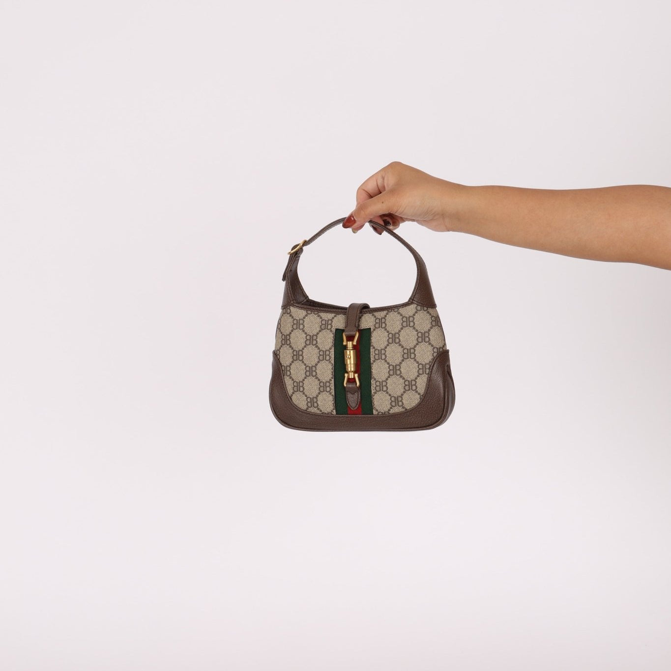 Limited Edition Gucci X Balenciaga The Hacker Project 1961 Coated Canvas Mini Jackie - FashioNica