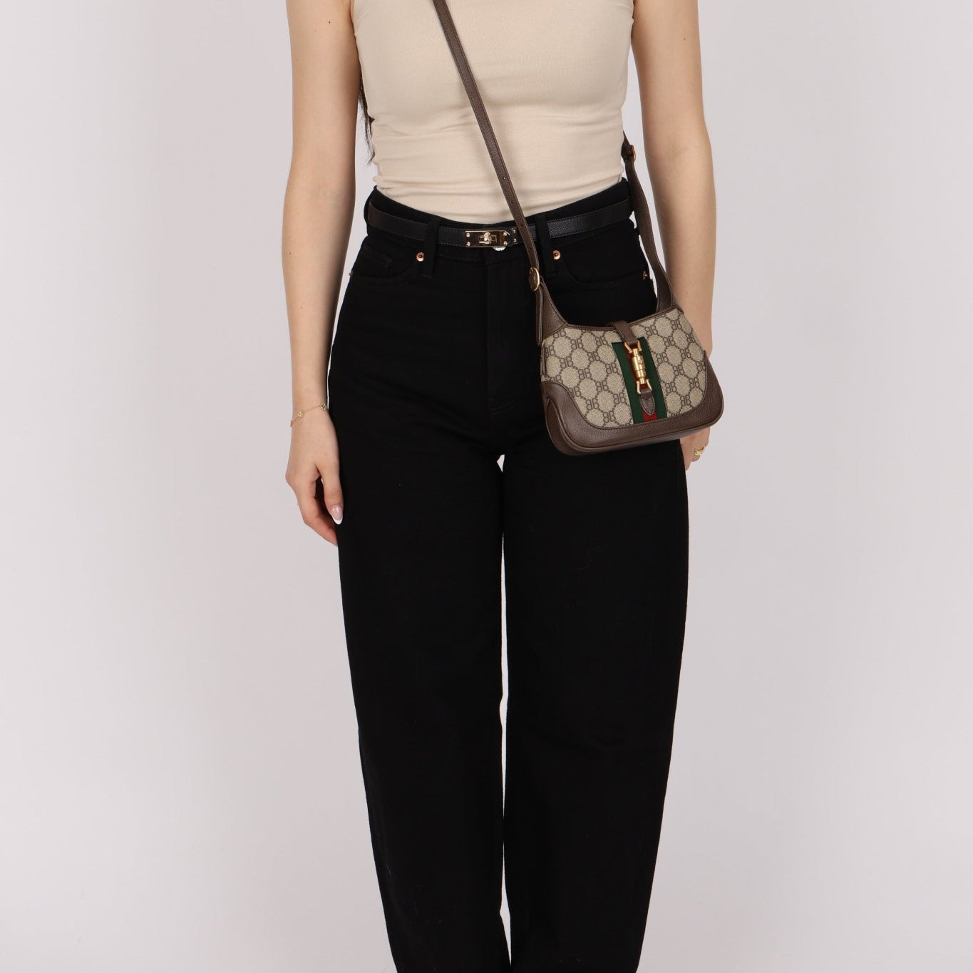 Limited Edition Gucci X Balenciaga The Hacker Project 1961 Coated Canvas Mini Jackie - FashioNica