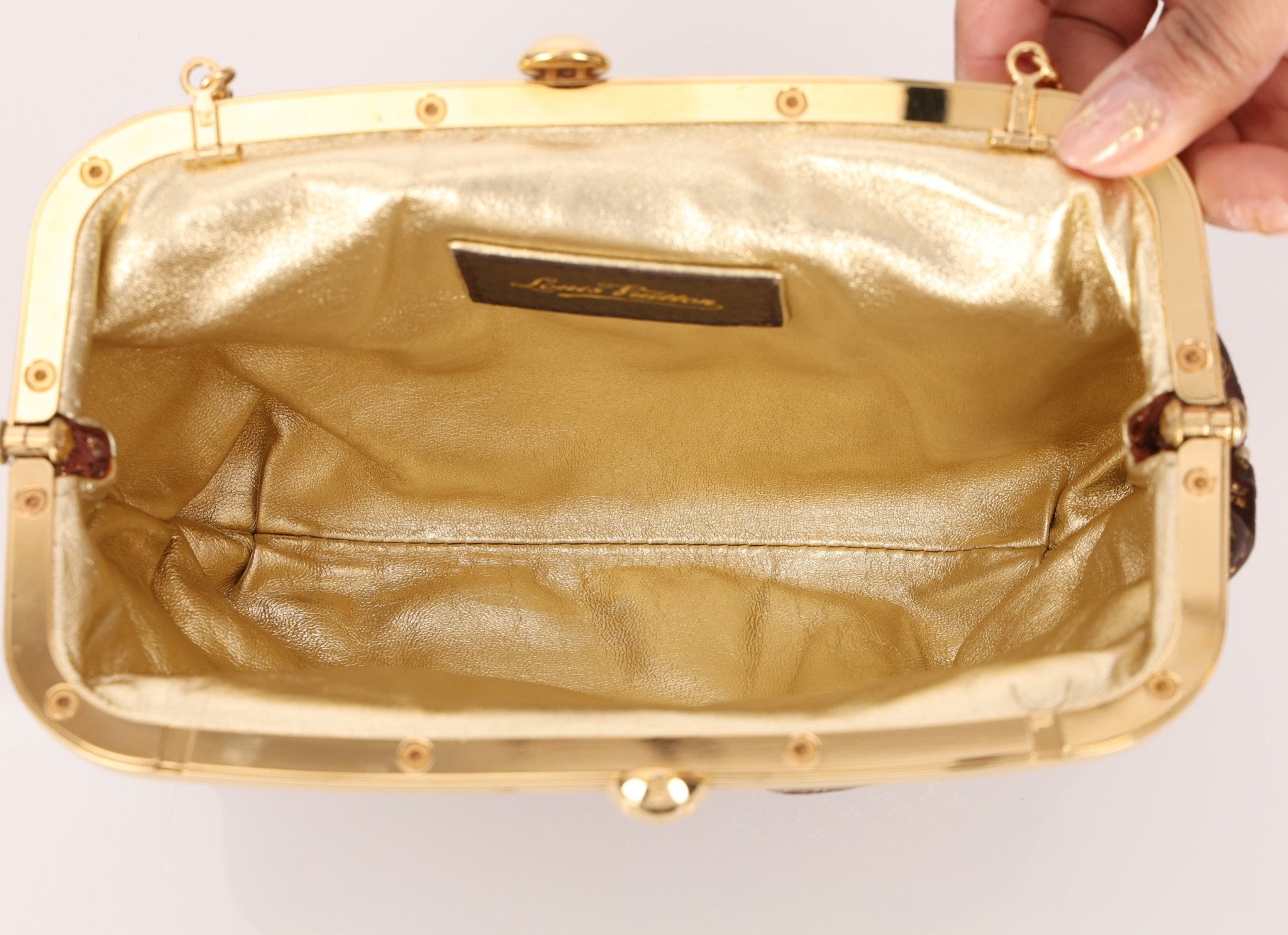 Limited Edition Louis Vuitton Satin Aumônière Clutch on Chain - FashioNica