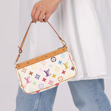 Limited Edition Louis Vuitton x Takashi Murakami Blanc Multicolor Pochette - FashioNica