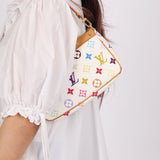 Limited Edition Louis Vuitton x Takashi Murakami Blanc Multicolor Pochette - FashioNica