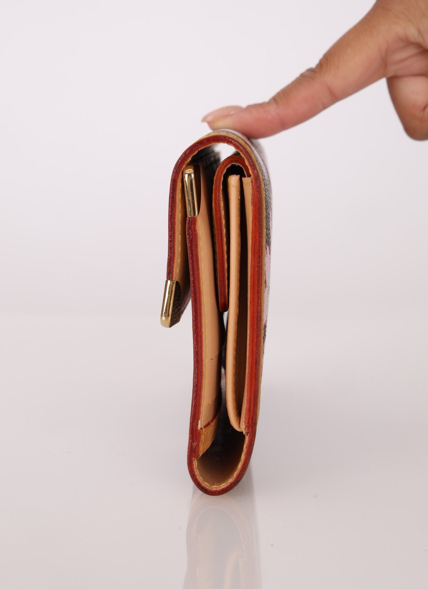 Limited Edition Louis Vuitton x Takashi Murakami Cherry Blossom Wallet w Chain - FashioNica