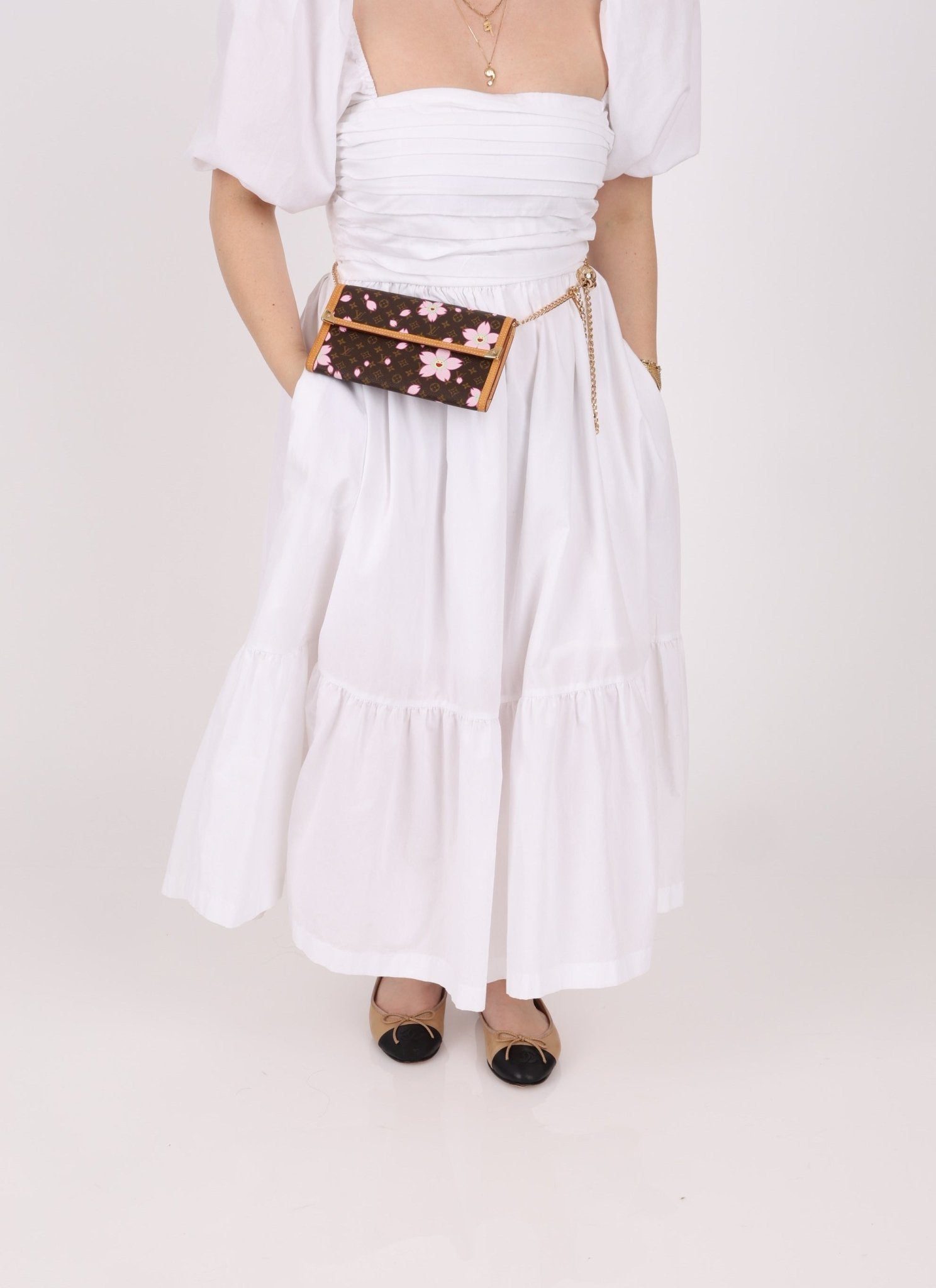 Limited Edition Louis Vuitton x Takashi Murakami Cherry Blossom Wallet w Chain - FashioNica