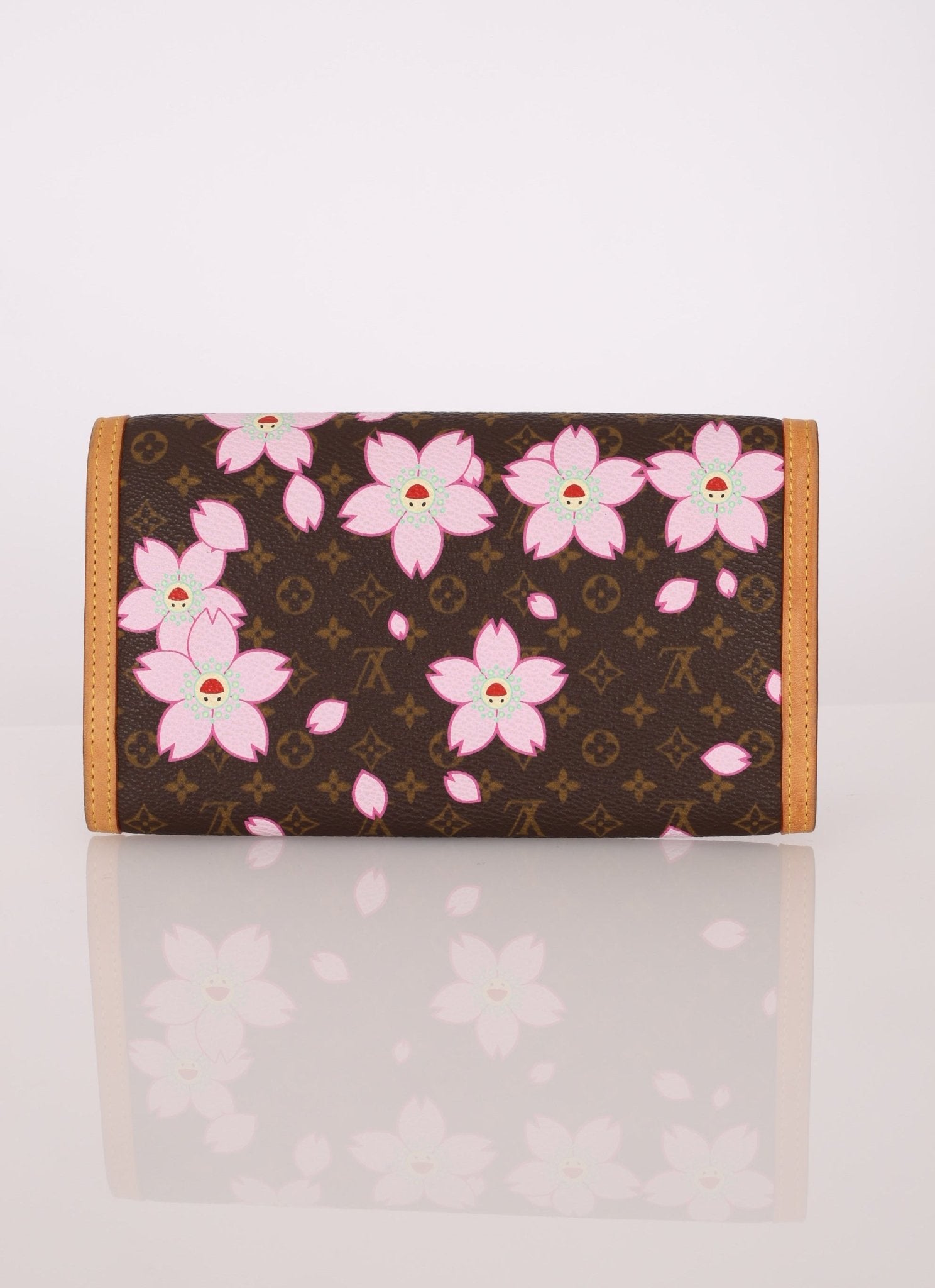 Limited Edition Louis Vuitton x Takashi Murakami Cherry Blossom Wallet w Chain - FashioNica
