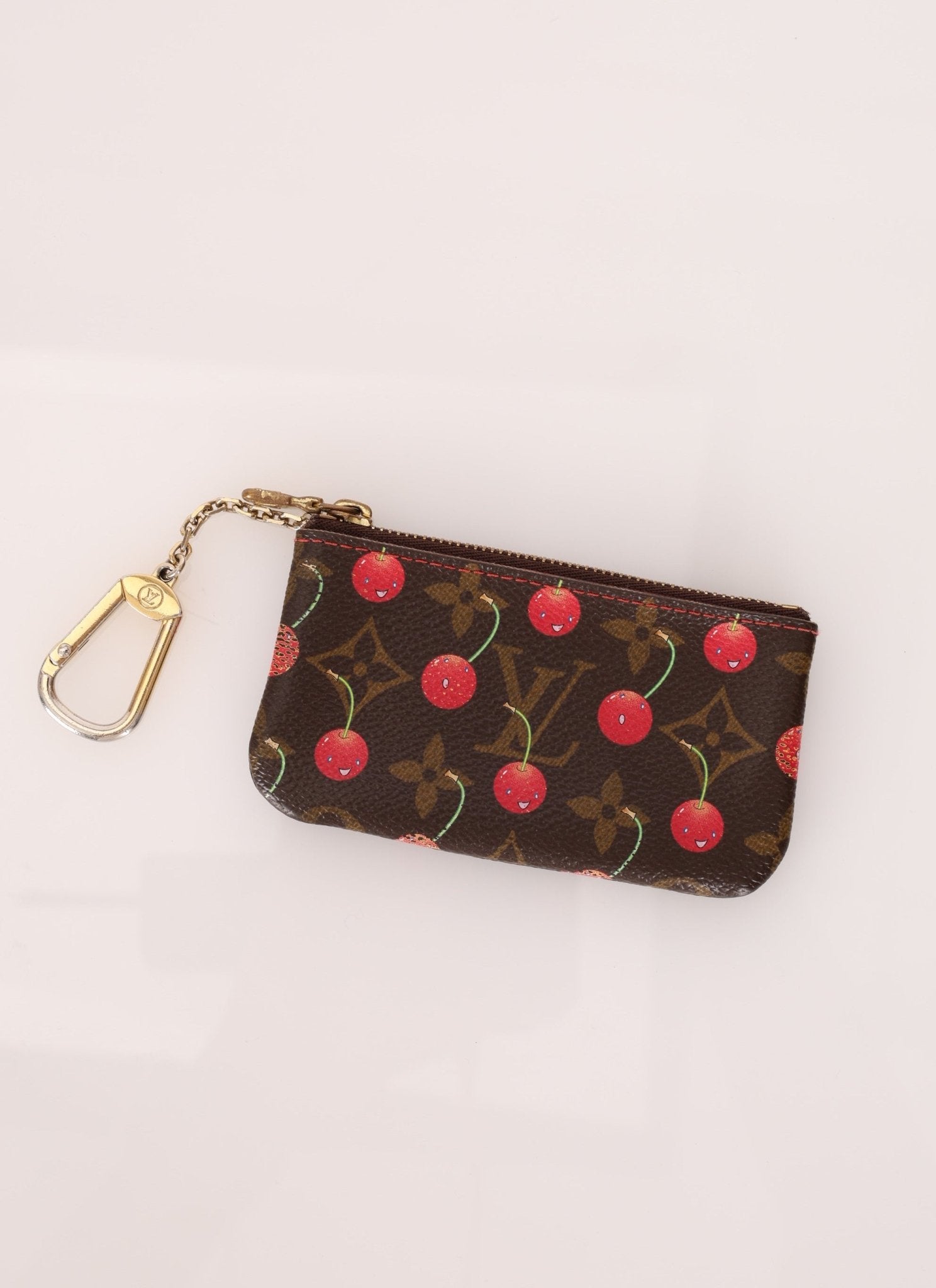 Limited Edition Louis Vuitton x Takashi Murakami Monogram Cerises Key Pouch - FashioNica