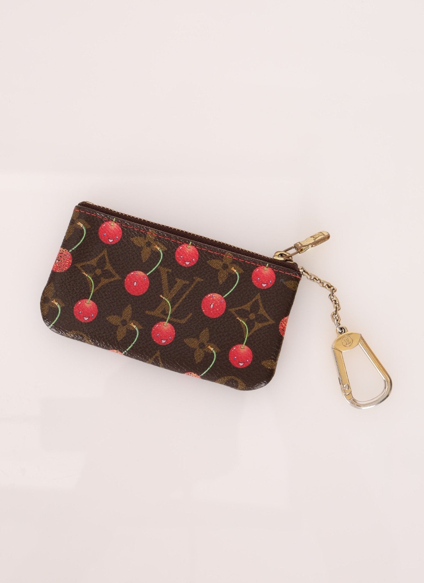 Limited Edition Louis Vuitton x Takashi Murakami Monogram Cerises Key Pouch - FashioNica