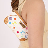 Limited Edition Louis Vuitton x Takashi Murakami Monogram Multicolor Blanc Milla Pochette MM - FashioNica