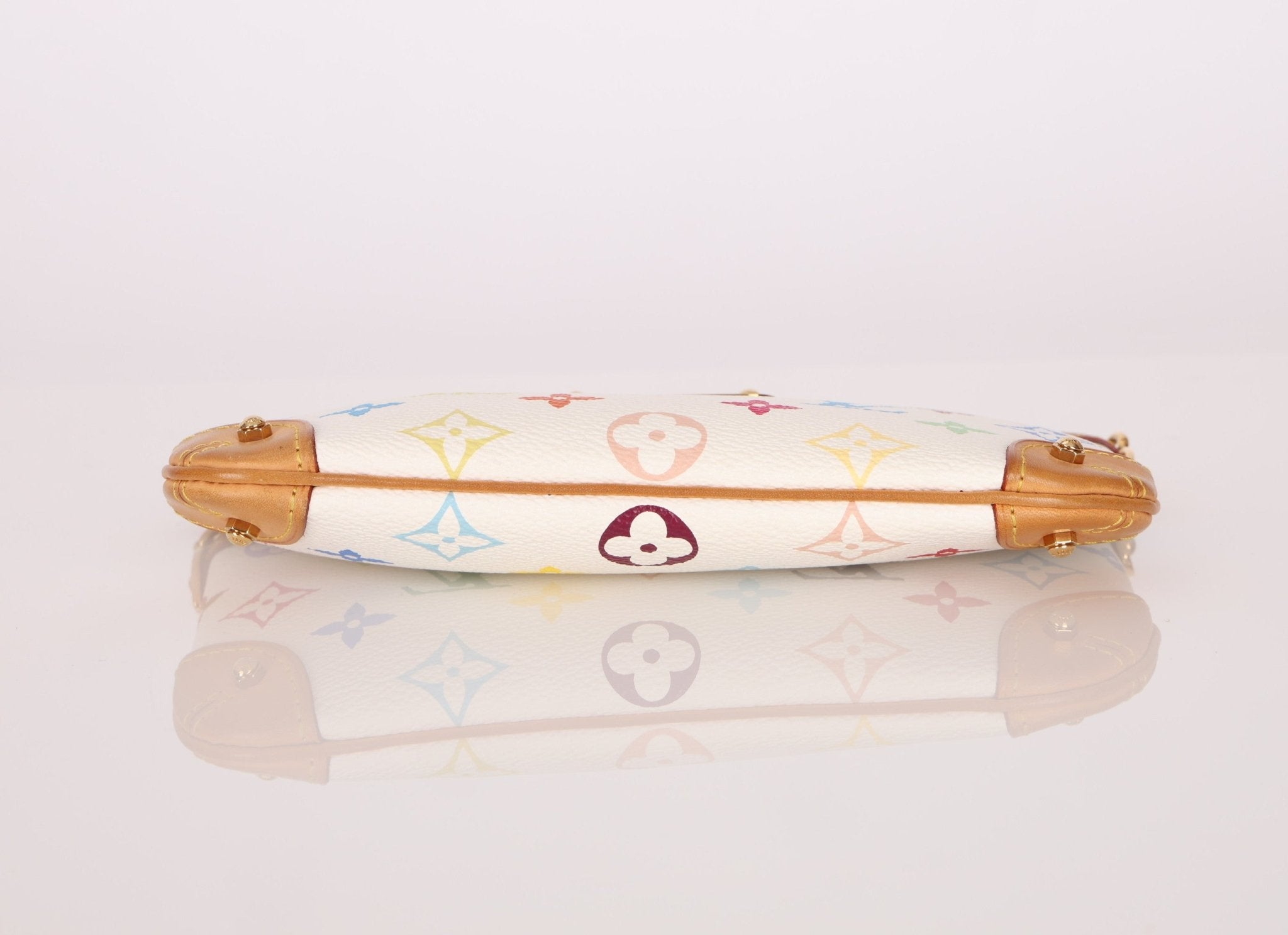 Limited Edition Louis Vuitton x Takashi Murakami Monogram Multicolor Blanc Milla Pochette MM - FashioNica