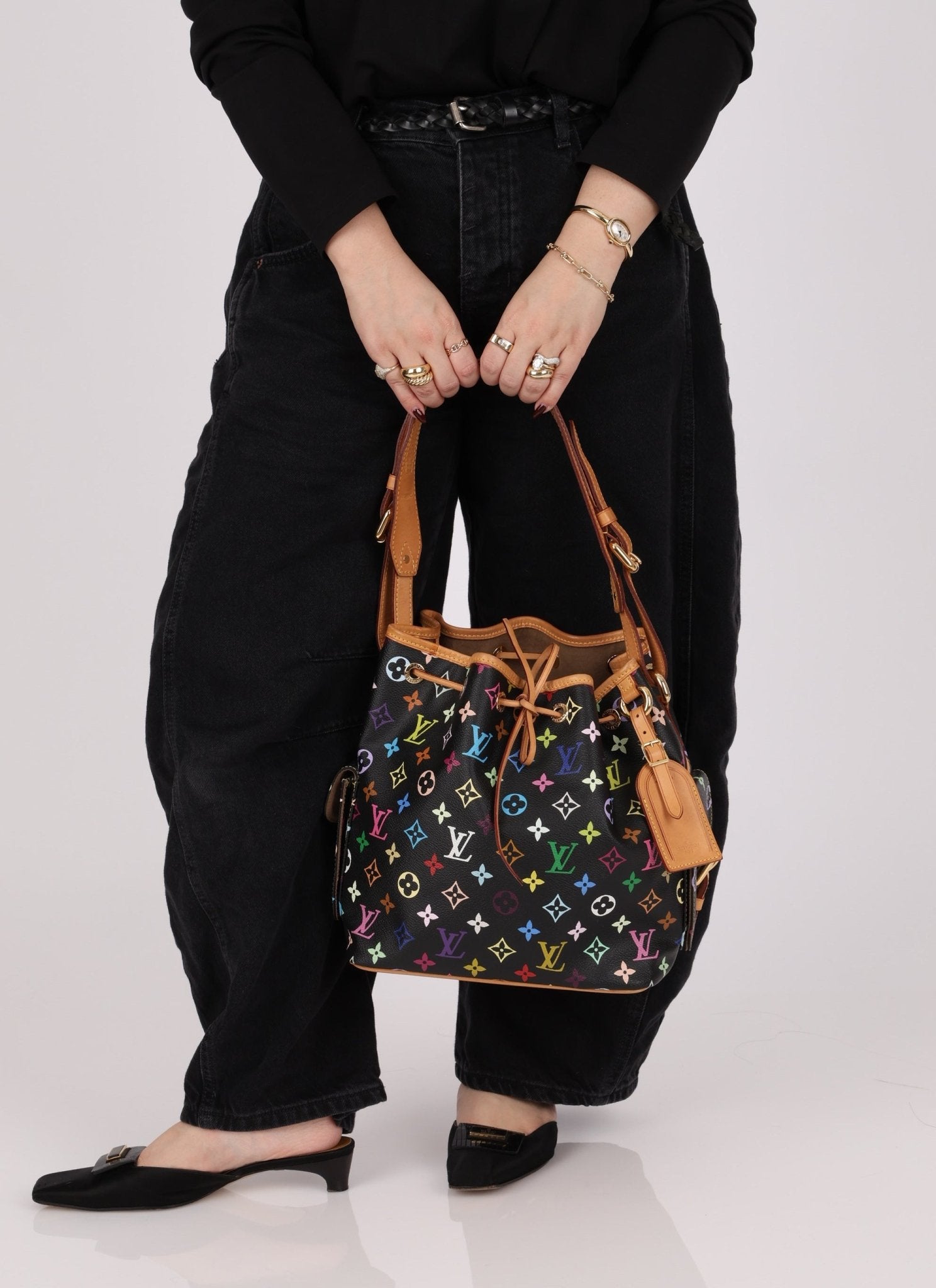 Limited Edition Louis Vuitton x Takashi Murakami Monogram Multicolor Noir Petit Noe - FashioNica