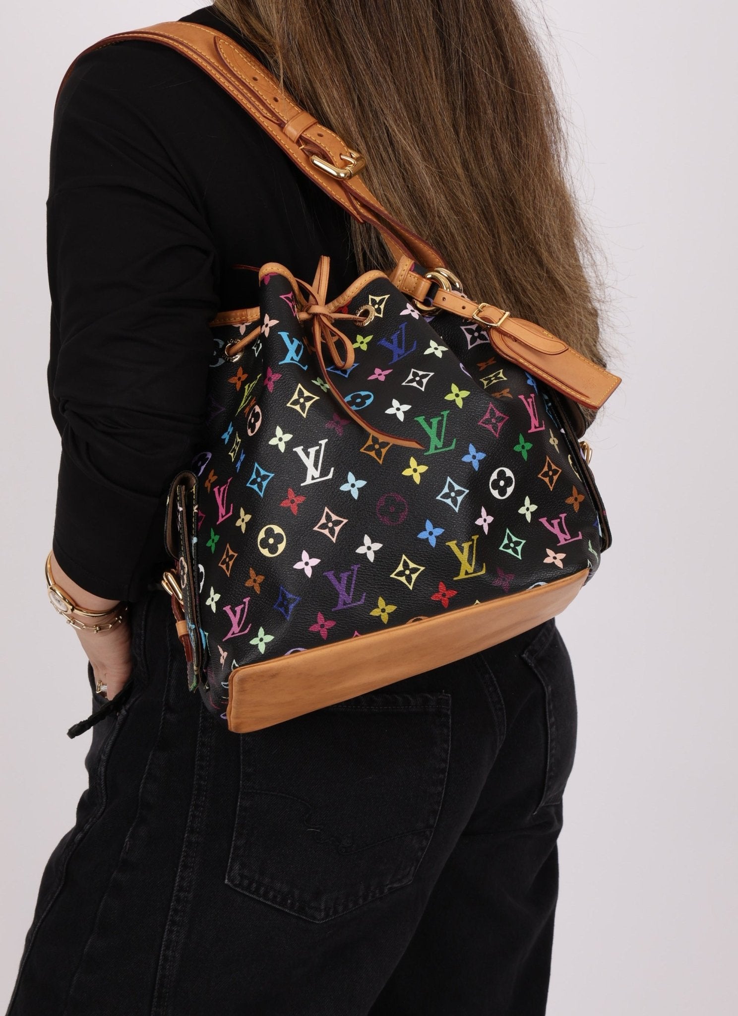 Limited Edition Louis Vuitton x Takashi Murakami Monogram Multicolor Noir Petit Noe - FashioNica