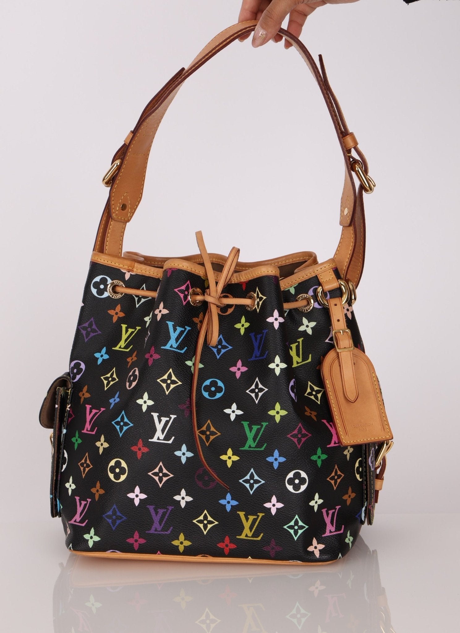 Limited Edition Louis Vuitton x Takashi Murakami Monogram Multicolor Noir Petit Noe - FashioNica