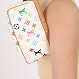 Limited Edition Louis Vuitton x Takashi Murakami Multicolor Blanc Pochette - FashioNica