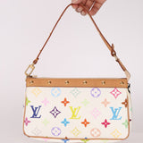 Limited Edition Louis Vuitton x Takashi Murakami Multicolor Blanc Pochette - FashioNica
