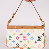 Limited Edition Louis Vuitton x Takashi Murakami Multicolor Blanc Pochette - FashioNica