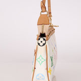 Limited Edition Louis Vuitton x Takashi Murakami Multicolor Blanc Pochette - FashioNica