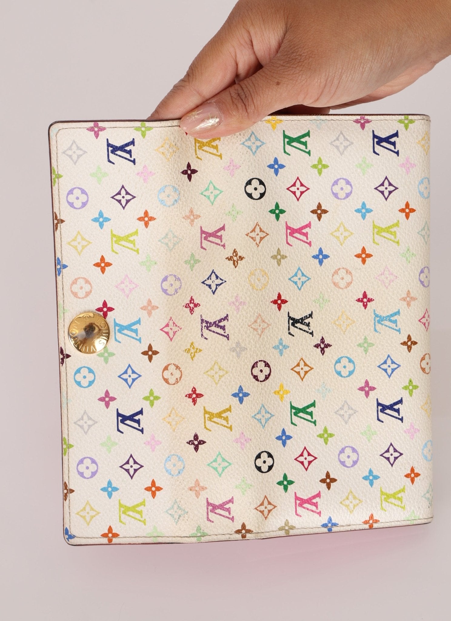 Limited Edition Louis Vuitton x Takashi Murakami Multicolor Blanc Sarah Wallet - FashioNica