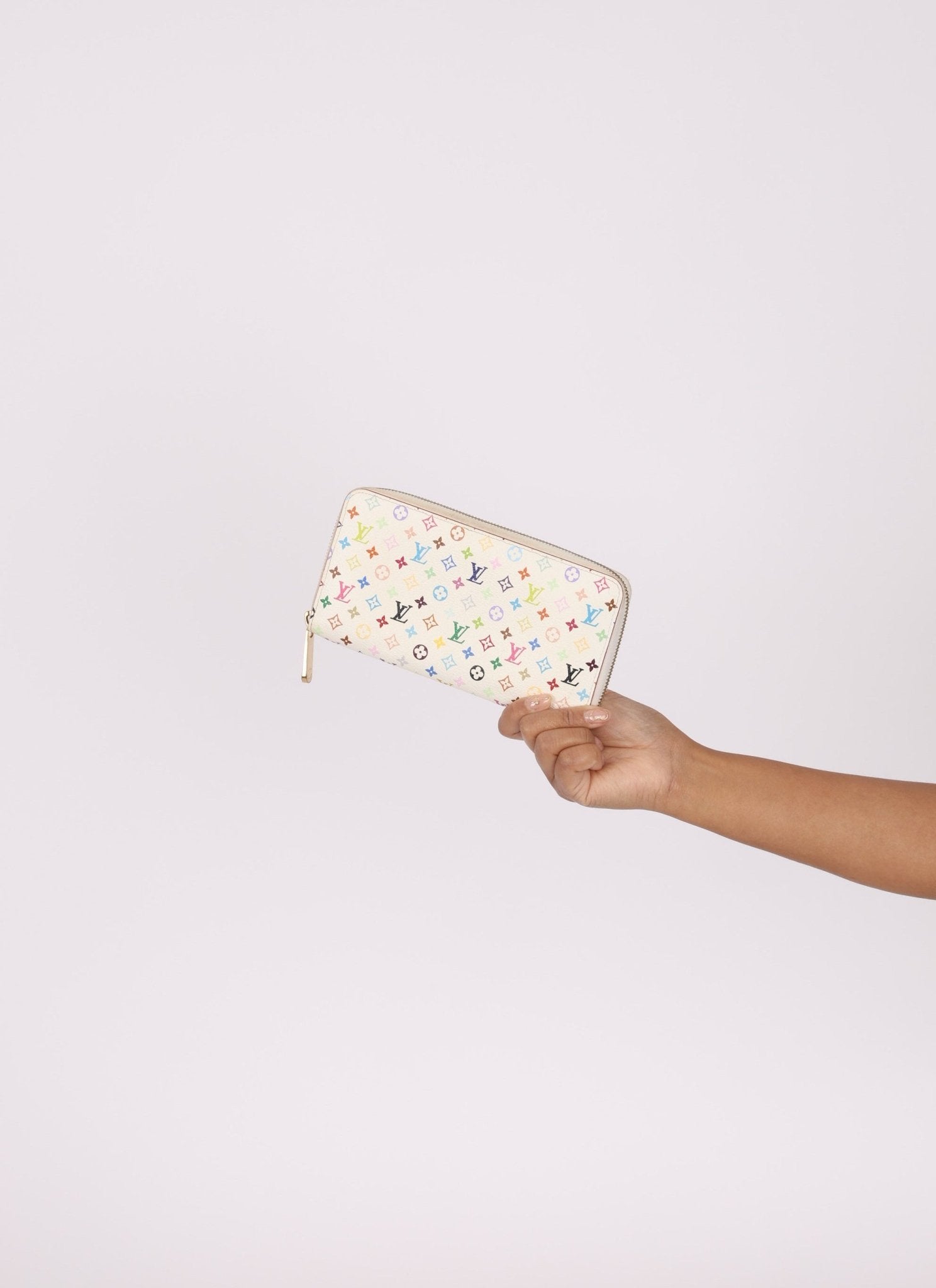 Limited Edition Louis Vuitton x Takashi Murakami Multicolor Blanc Zippy Wallet - FashioNica