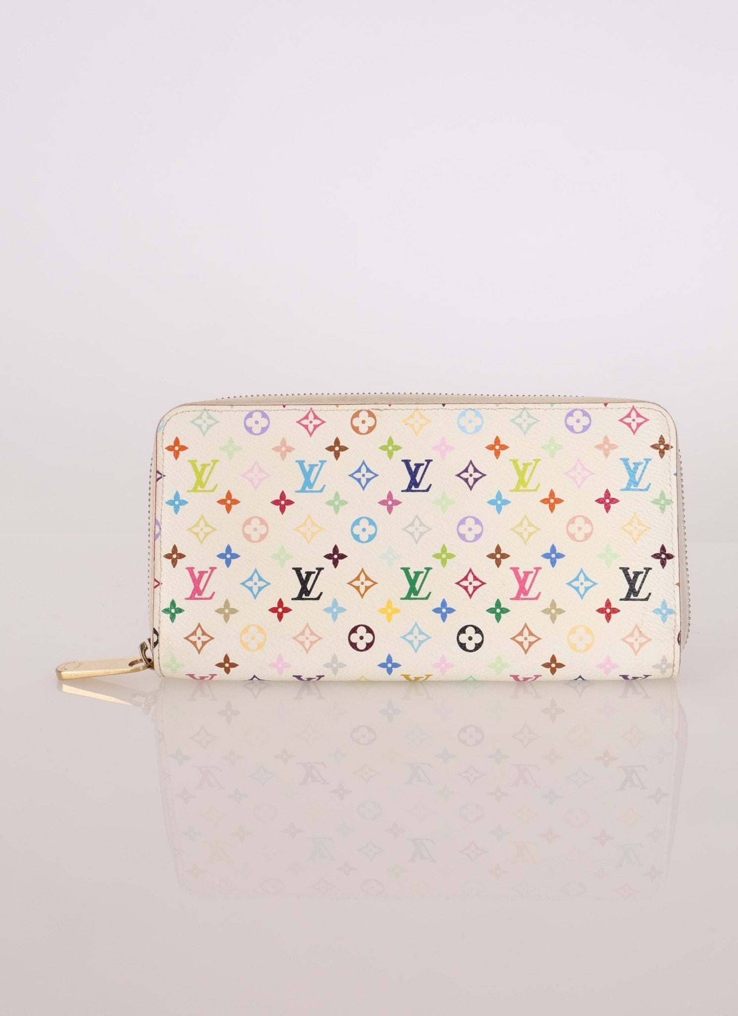 Limited Edition Louis Vuitton x Takashi Murakami Multicolor Blanc Zippy Wallet - FashioNica