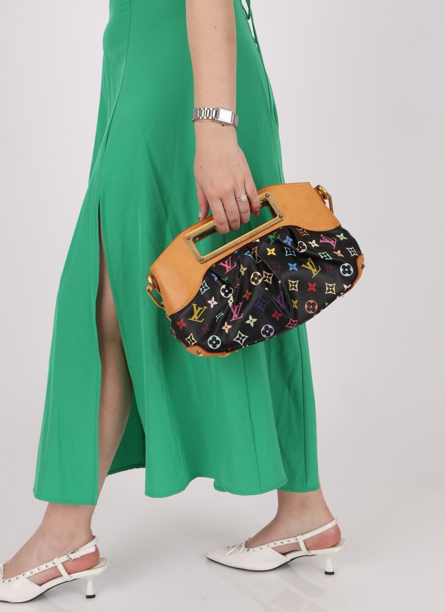 Limited Edition Louis Vuitton x Takashi Murakami Multicolor Noir Judy PM - FashioNica