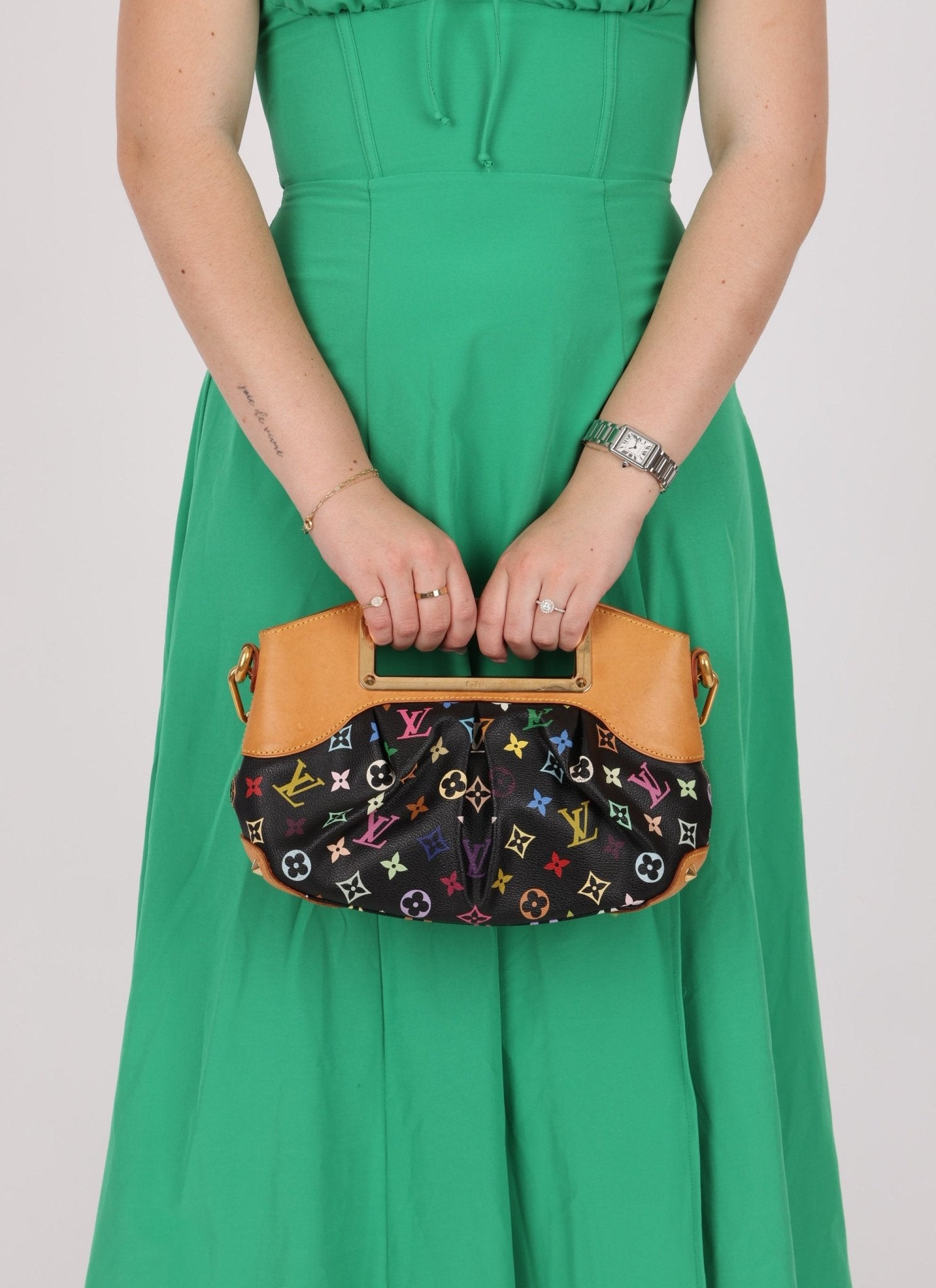 Limited Edition Louis Vuitton x Takashi Murakami Multicolor Noir Judy PM - FashioNica