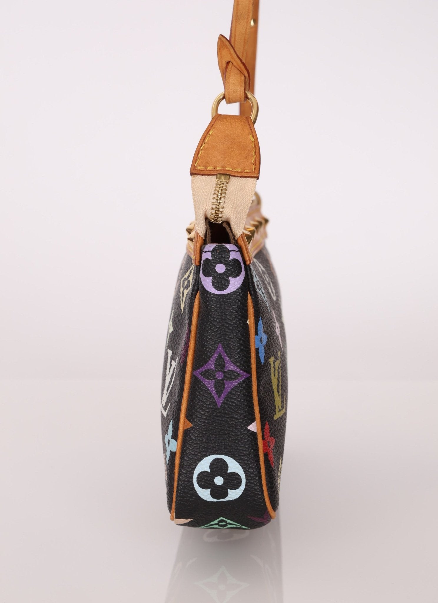 Limited Edition Louis Vuitton x Takashi Murakami Multicolor Noir Pochette - FashioNica