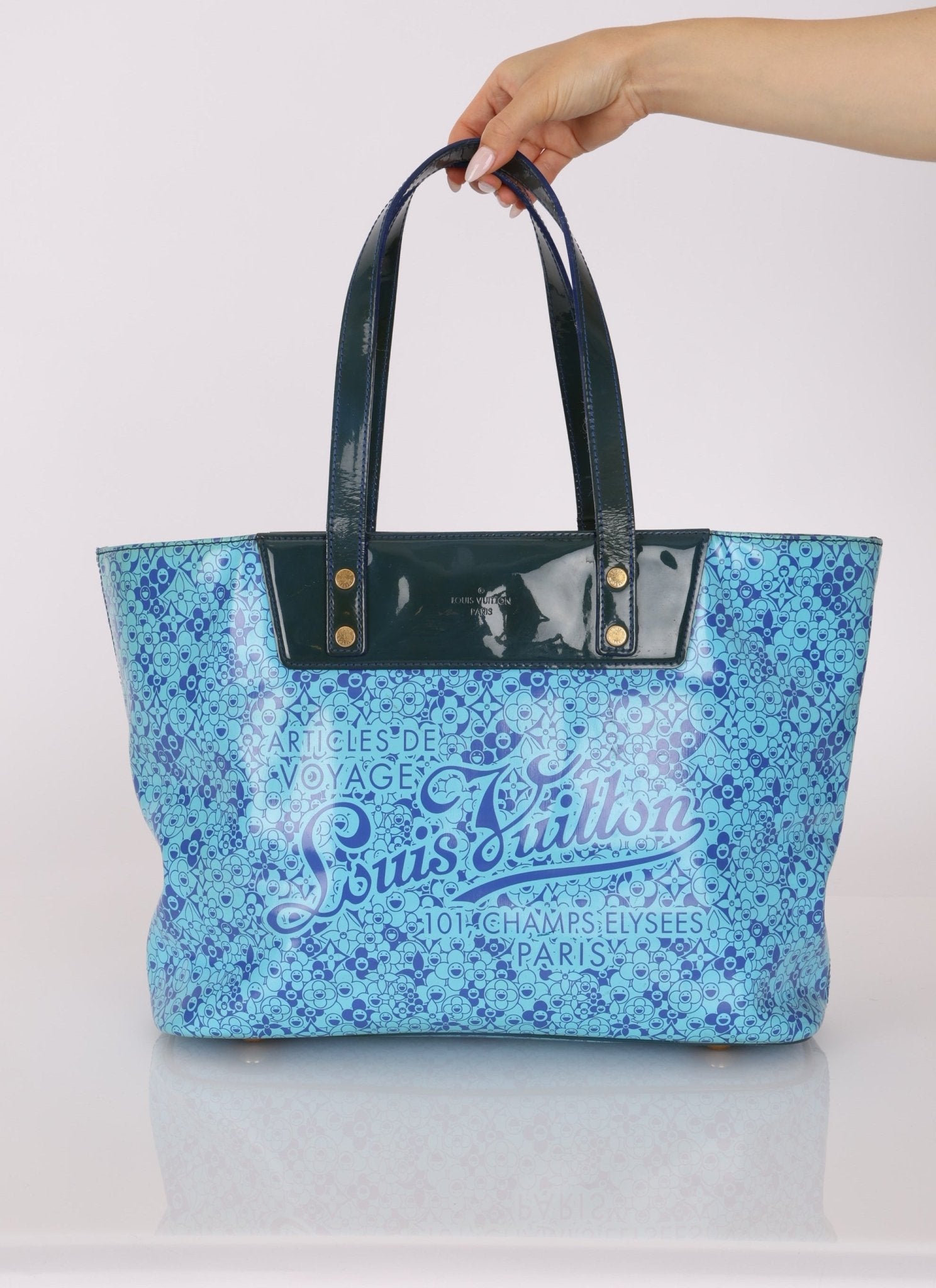 Limited Edition Louis Vuitton x Takashi Murakami Patent Cosmic Blossom Tote PM - FashioNica