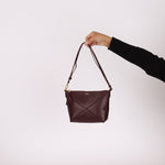 Loewe Calfskin Dark Burgundy Fold Pouch - FashioNica