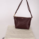 Loewe Calfskin Dark Burgundy Fold Pouch - FashioNica